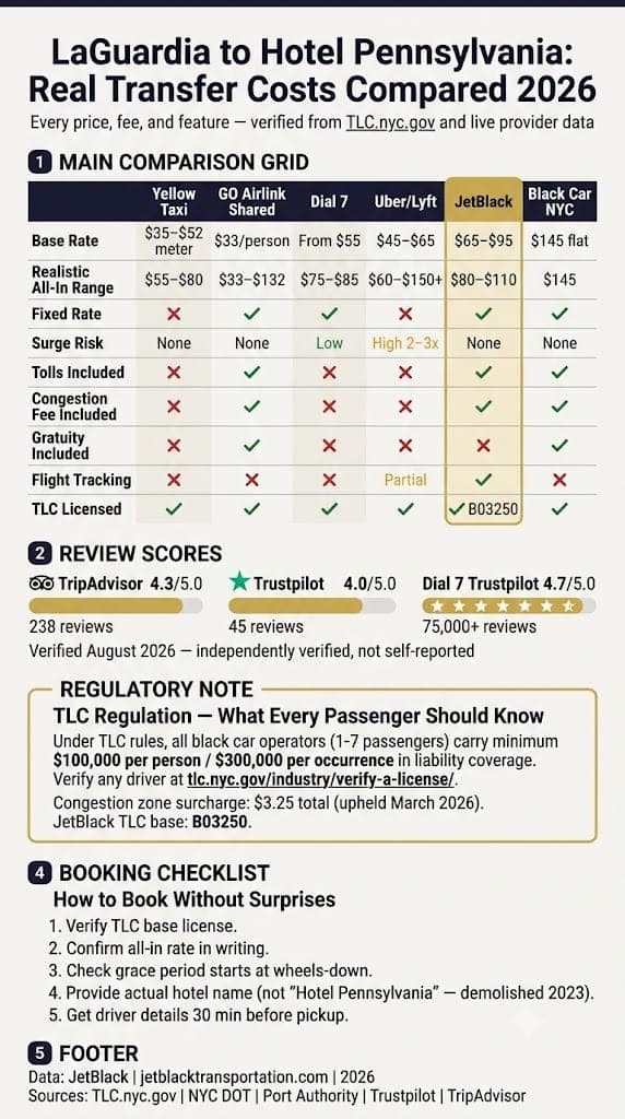 Infographic Laguardia Airport To Hotel Pennsylvania
