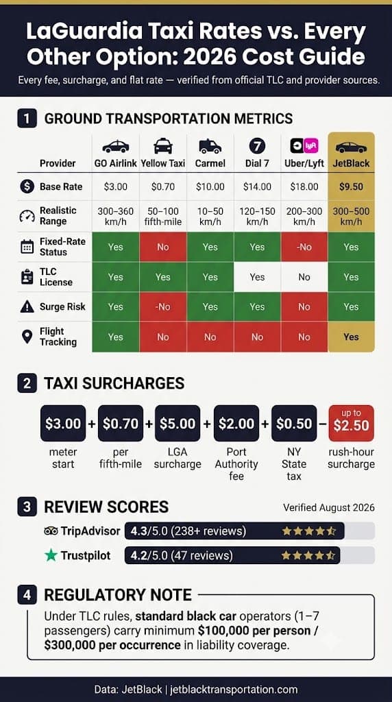 Infographic Laguardia Taxi Rates