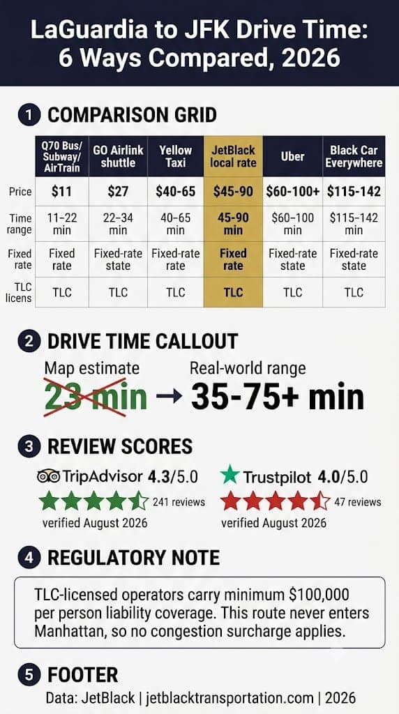 Infographic Laguardia To Jfk Drive Time
