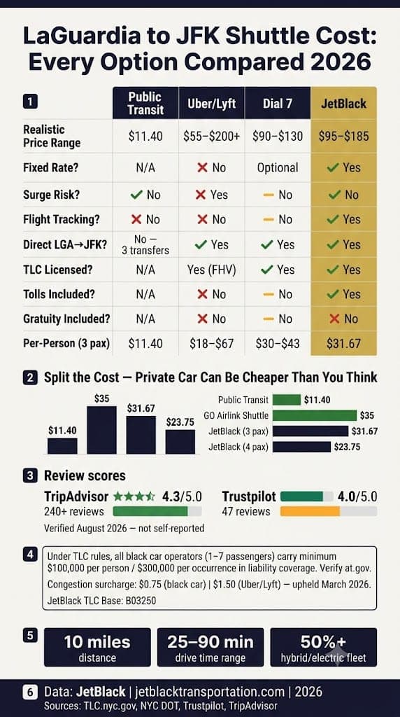 Infographic Laguardia To Jfk Shuttle Cost