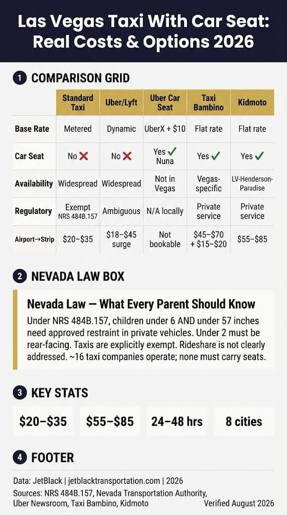 Infographic Las Vegas Taxi With Car Seat