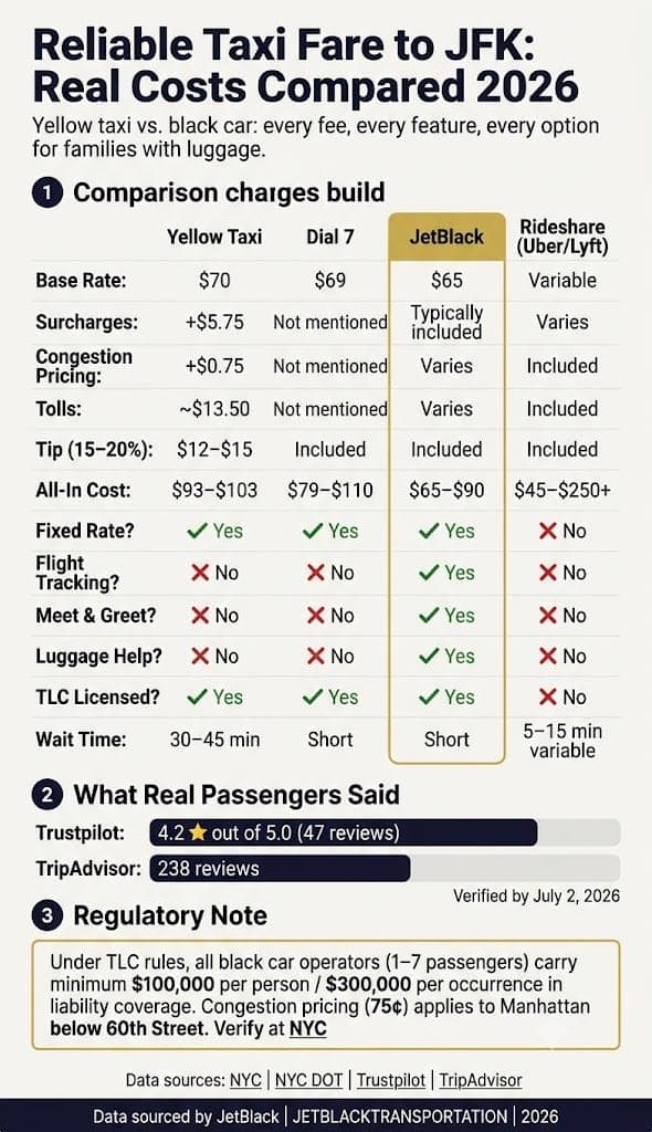 Infographic Reliable Taxi Fare To Jfk