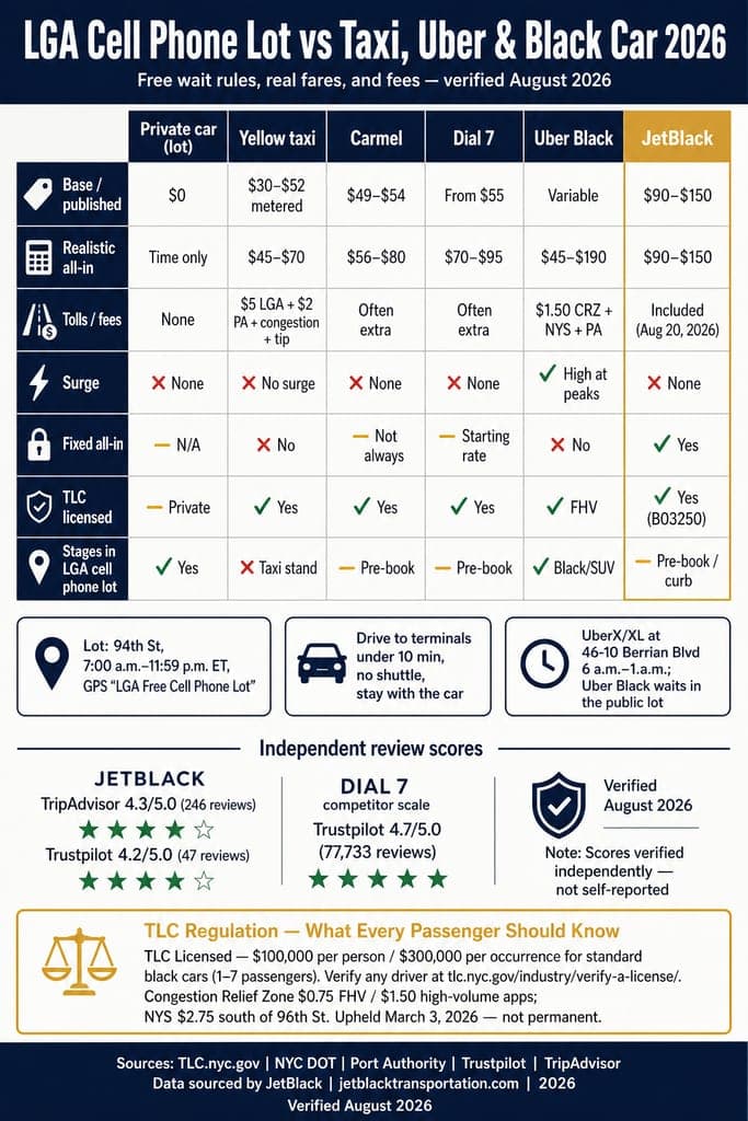 Nyc For-Hire Vehicle Landscape Nyc For-Hire Vehicle Landscape Comparing Black Cars, Yellow Taxis, Rideshares, And Limos On Licensing, Insurance, Surge, And Lga Staging Lots Infographic
