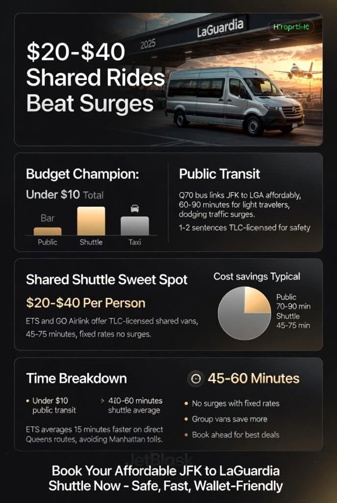 Infographic affordable jfk to laguardia shuttle