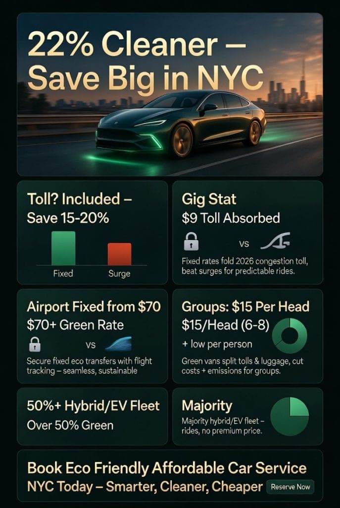 Eco Friendly Affordable Car Service Nyc: Navigating 2026'S Green Rides Without Breaking The Bank 3 August 24, 2026 Infographic Eco Friendly Affordable Car Service Nyc