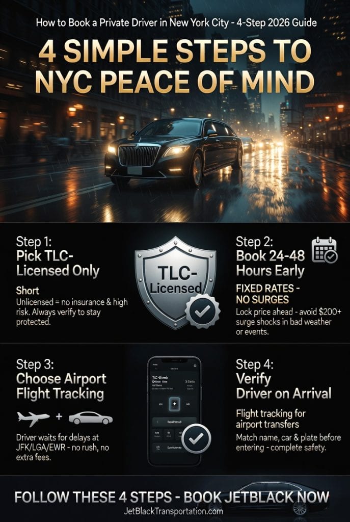 How To Book A Private Driver In New York City: Ultimate Stress-Free Guide For 2026 (Avoid The Nightmare) 3 August 30, 2026 Infographic How To Book A Private Driver In New York City
