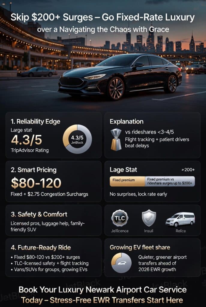 Luxury Newark Airport Car Service In 2026: Navigating The Chaos With Grace 3 August 27, 2026 Infographic Luxury Newark Airport Car Service