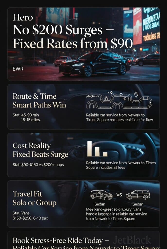 Reliable Car Service From Newark To Times Square: Navigating Nyc Transfers In 2026 3 August 26, 2026 Infographic Reliable Car Service From Newark To Times Square