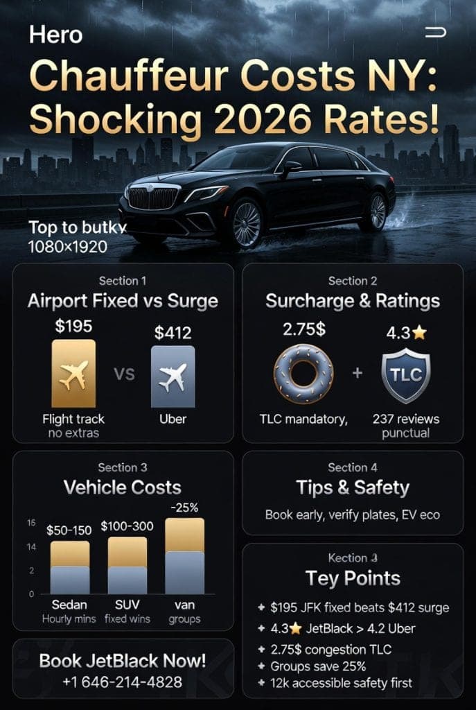 How Much Does Chauffeur Service Cost In New York? The 2026 Breakdown From A Street-Wise Veteran 3 August 13, 2026 Infographic How Much Does Chauffeur Service Cost In New York