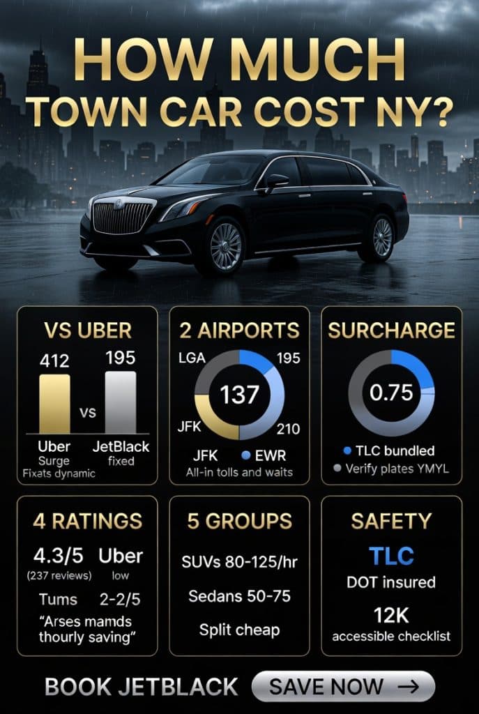 How Much Does Town Car Service Cost In New York In 2026? Your Battle-Tested Breakdown 3 August 26, 2026 Infographic How Much Does Town Car Service Cost In New York