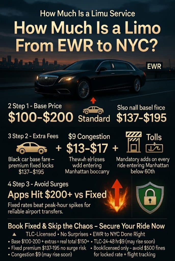 How Much Is A Limo Service From Ewr To Nyc In 2026: The No-Bs Breakdown From A Battle-Hardened Nyc Vet 3 August 18, 2026 Infographic How Much Is A Limo Service From Ewr To Nyc