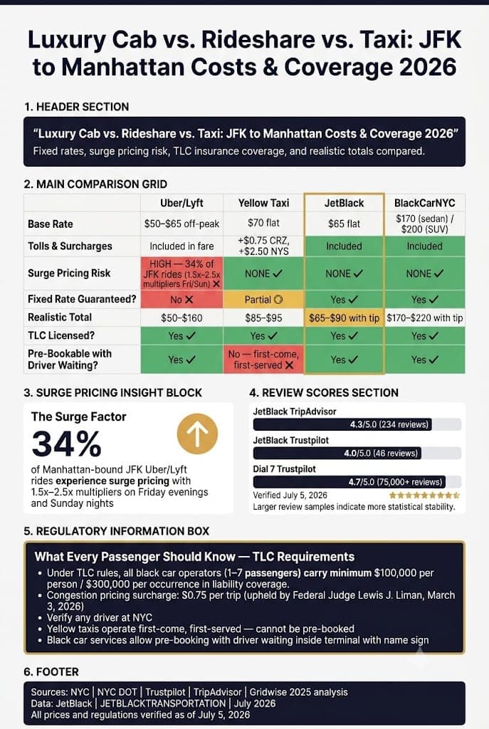 Infographic Luxury Cab From Jfk To Manhattan