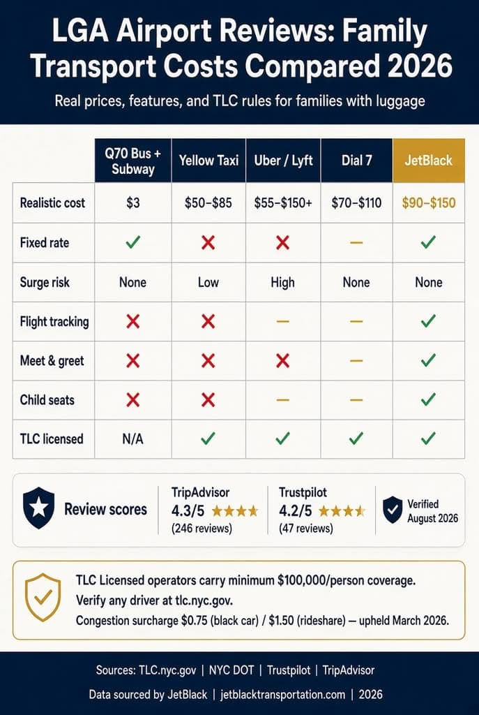 Lga Airport Reviews: 7 Honest Family Transport Facts 2026 3 August 21, 2026 Lga Airport Reviews 2026 Family Transport Cost Comparison – Jetblack Vs Uber, Taxi &Amp; Dial 7