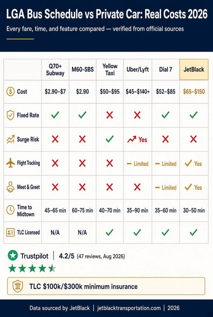 Infographic Lga Bus Schedule Vs Private Car Cost Comparison 2026