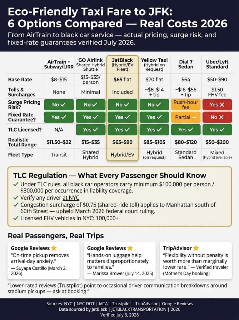 Infographic Eco Friendly Taxi Fare To Jfk