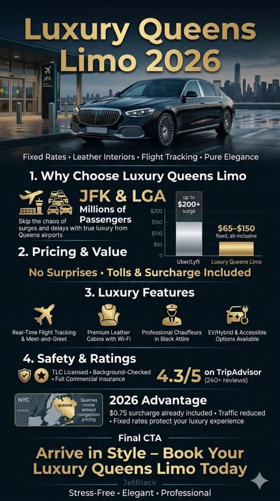 Luxury Queens limo comparison infographic 2026