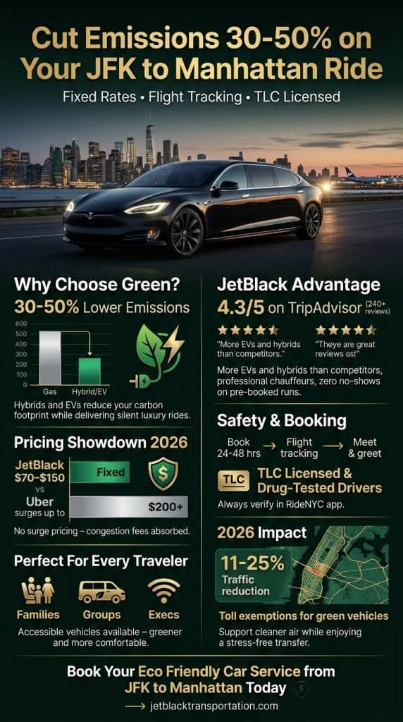  Infographic Showing 2026 Nyc Congestion Pricing Impacts On Eco Friendly Car Service From Jfk To Manhattan
