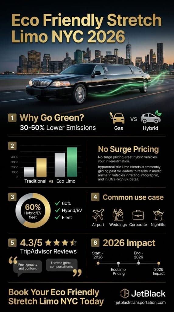 Infographic Comparing Eco Friendly Stretch Limo Nyc Savings On Emissions And Surcharges 2026