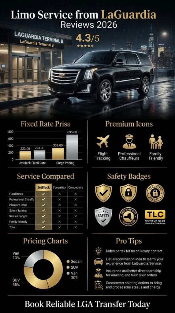  limo service from LaGuardia reviews 2026 congestion pricing cost breakdown infographic