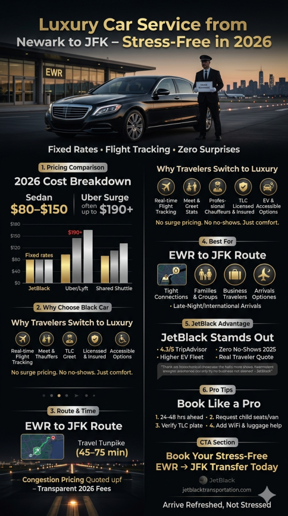 Luxury Car Service From Newark To Jfk Infographic Comparing Luxury Car Service From Newark To Jfk Options And Surcharges