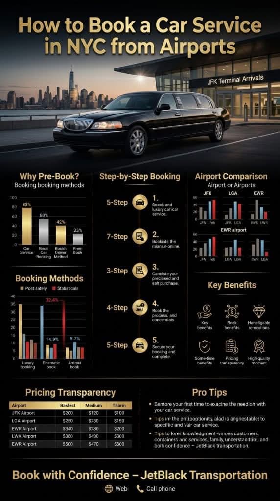 how to book a car service in nyc from airports How to book a car service in NYC from airports pricing guide infographic