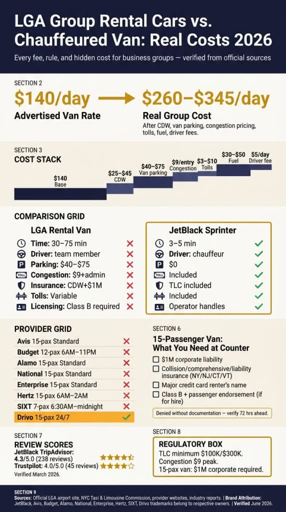 lga rental cars in terminal for groups