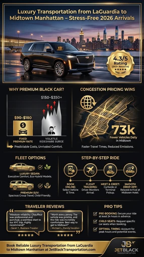 luxury transportation from laguardia to midtown manhattan