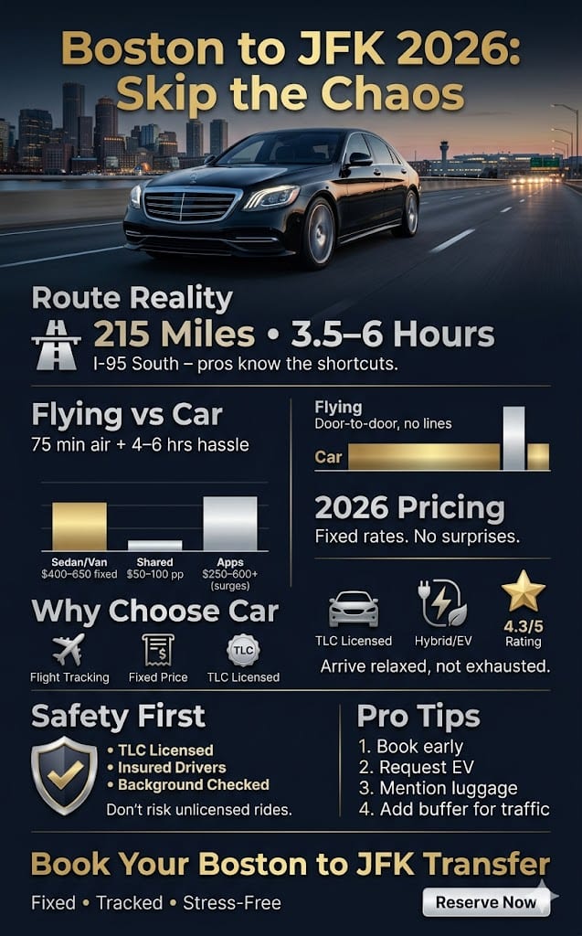 Boston To Jfk Airport Transfers In 2026: Honestly, I Started Taking The Car Instead Of Flying And Never Looked Back 3 August 23, 2026 Infographic Boston To Jfk