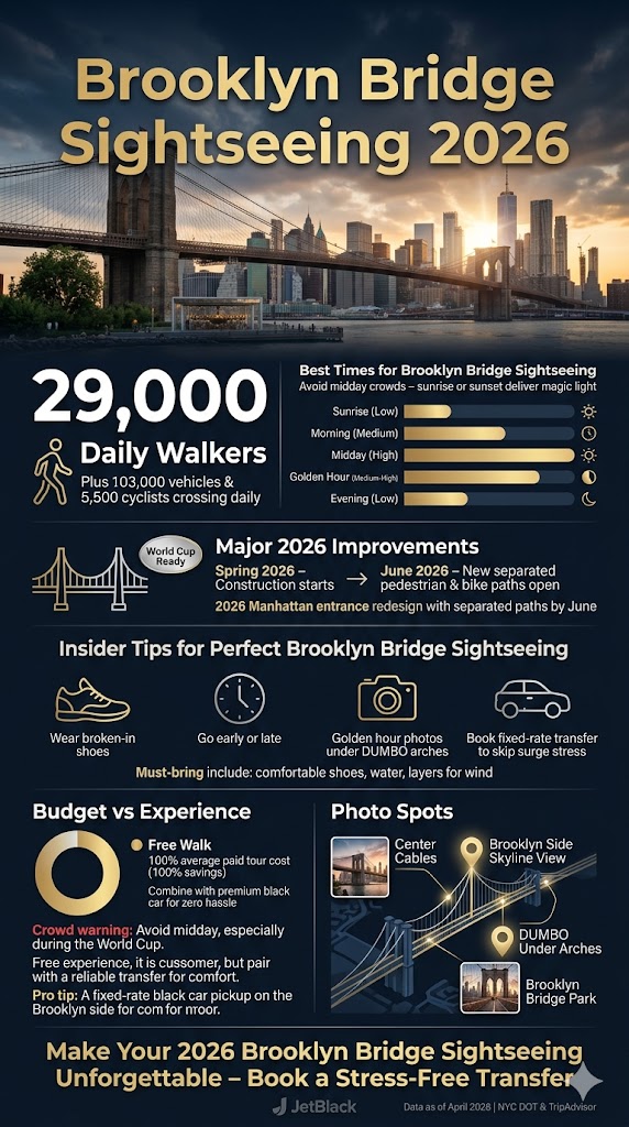 Brooklyn Bridge Tours: A Complete Guide With Jetblack 3 August 26, 2026 Infographic Brooklyn Bridge Sightseeing