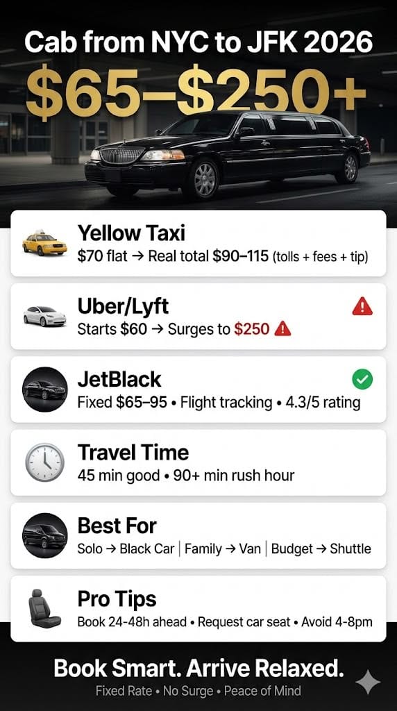 Cab From Nyc To Jfk In 2026: The Straight-Talk Guide That Actually Helps (No Fluff, Just What Works) 3 July 7, 2026 Infographic Cab From Nyc To Jfk