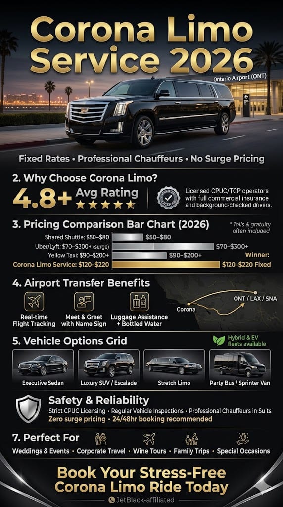 Corona Limo Vs. 4 Nyc Transport Options: Honest 2026 Comparison 3 August 24, 2026 Infographic Corona Limo