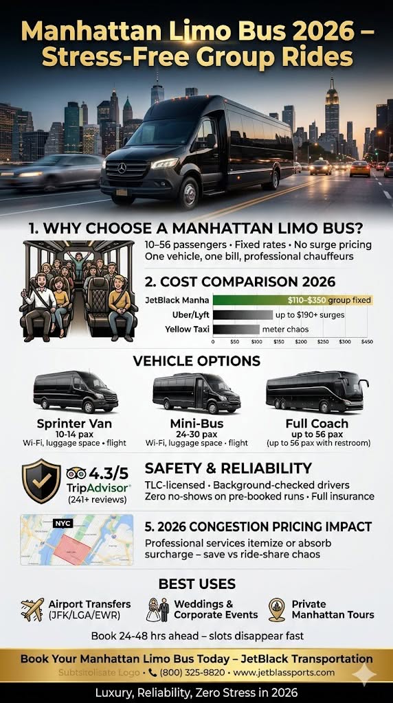 Infographic Manhattan Limo Bus