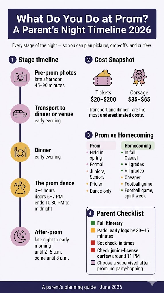 What Do You Do At Prom? An Honest Hour-By-Hour Guide For Parents In 2026 3 July 3, 2026 Infographic What Do You Do At Prom
