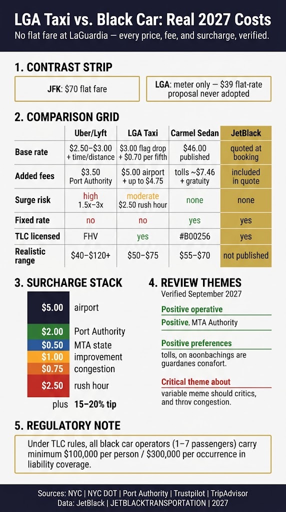 LGA Taxi Costs 2027: 7 Honest Facts for Corporate Bookers 3 October 31, 2026 Infographic LGA Taxi