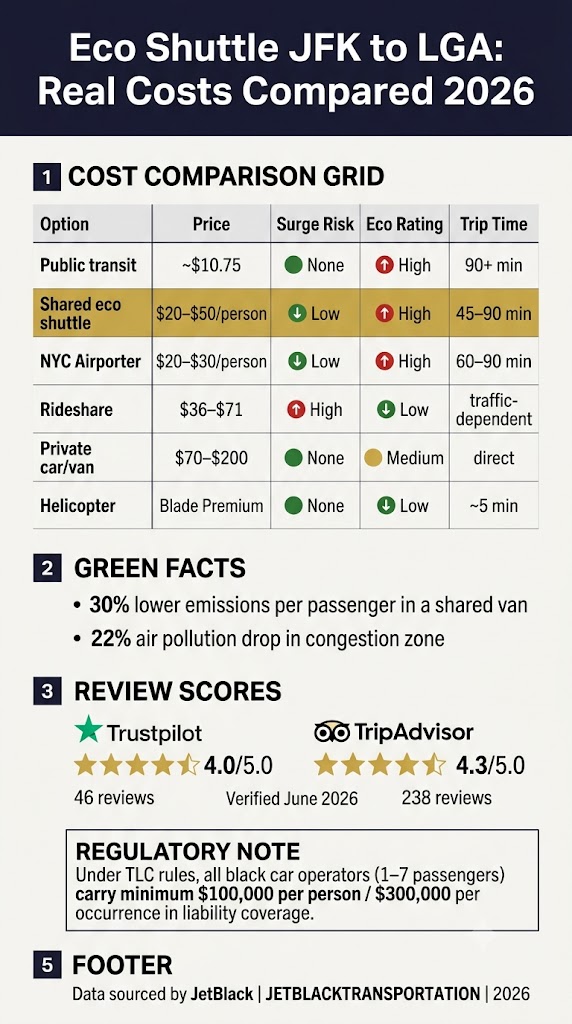 Infographic Eco Friendly Shuttle Between Jfk And Lga